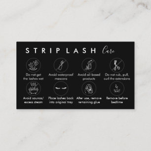 Black Strip Wimpern Pflege Visitenkarte