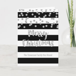 Black Stripe Silver Confetti Weihnachten Neue Adre