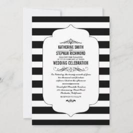 Black Stripes Ascot Chic Hochzeitseinladungen Einladung