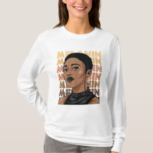Black Strong Girl Afro Liebe Melanin African Ameri T-Shirt