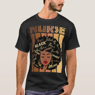 Black Strong Nurse Afro Liebe Melanin T-Shirt