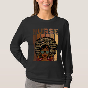 Black Strong Nurse Afro Liebe Melanin T-Shirt