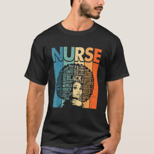 Black Strong Nurse Afro Liebe Melanin T-Shirt