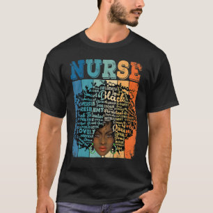 Black Strong Nurse Afro Liebe Melanin T-Shirt