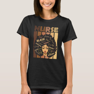 Black Strong Nurse Afro Liebe Melanin T-Shirt