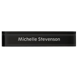 Black Stylish Elegant Modern Desk Namplate Namensplakette