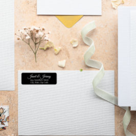 Black Stylized Name Wedding Rücksendeadresse