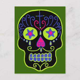 Black Sugar Skull Postkarte