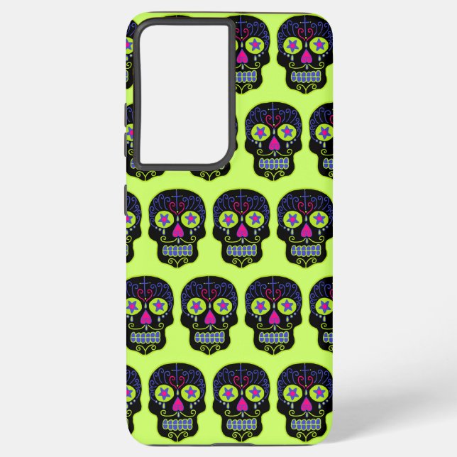 Black Sugar Skull Samsung Galaxy Hülle (Rückseite)