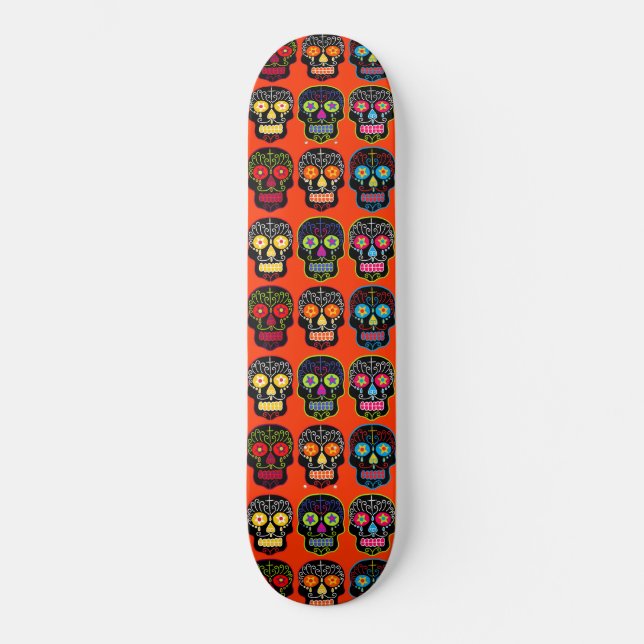 Black Sugar Skull Skateboard (Vorderseite)