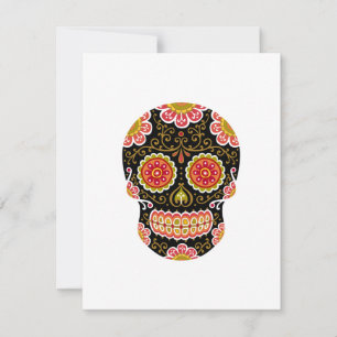 Black Sugar Skull White 4,25" x 5,5" Einladung