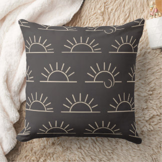 Black Sun Pillow | Modern Throw Pillow Kissen