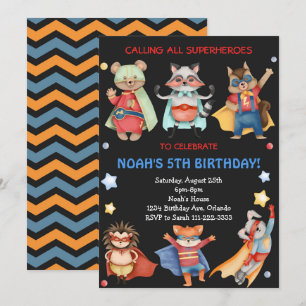 Black Superheroes Kindergeburtstag Einladung