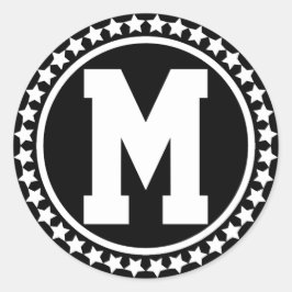 Black Superstar Monogram Runder Aufkleber