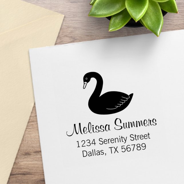 Black Swan-Adresse Gummistempel (Von Creator hochgeladen)