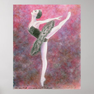 Black Swan Ballet Art Print Poster