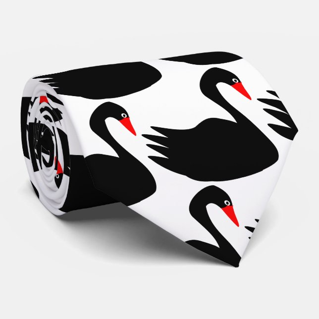 Black Swan Design Krawatte (Gerollt)