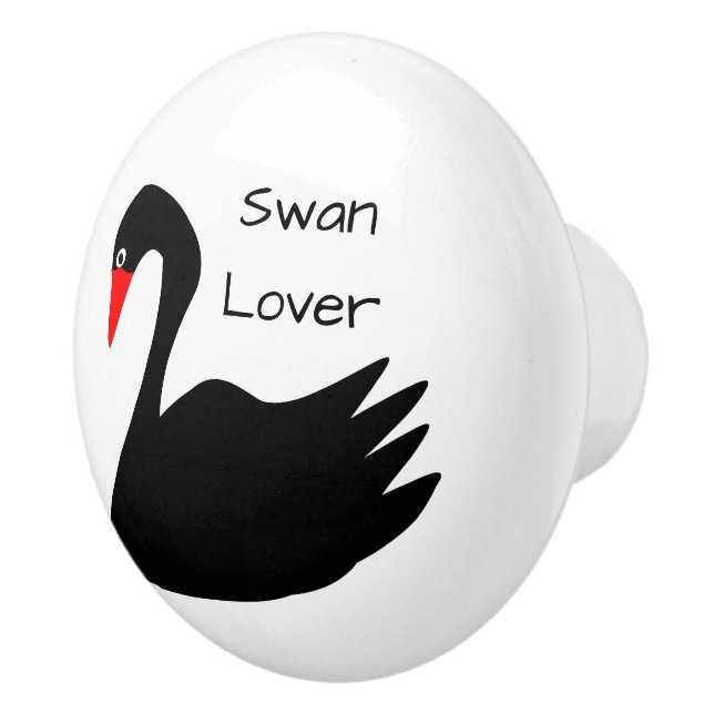Black Swan Design Personalisiert Keramikknauf (Rechts)