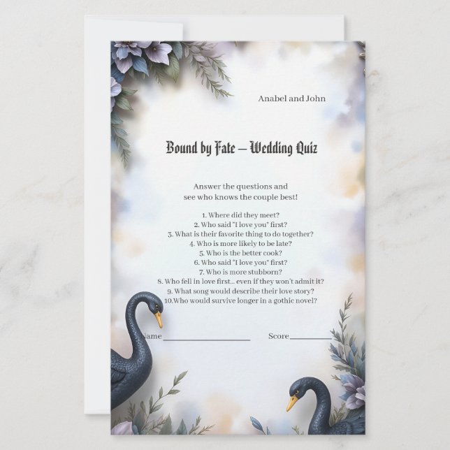 Black Swan Hochzeitsrahmen – Gothic Romance Liebe (Vorderseite)