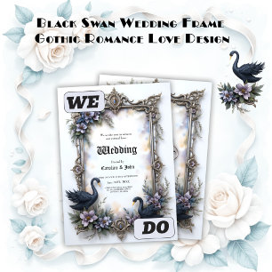 Black Swan Hochzeitsrahmen – Gotische Romanze Lieb Einladung