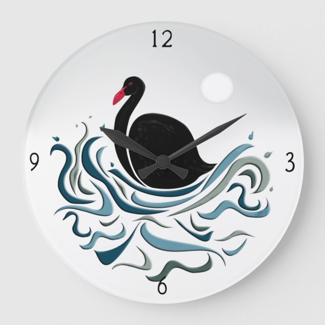 Black Swan Large Clock Große Wanduhr (Vorderseite)