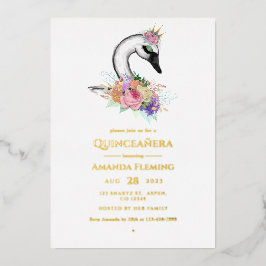 Black Swan Quinceañera Einladung