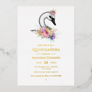 Black Swan Quinceañera Einladung