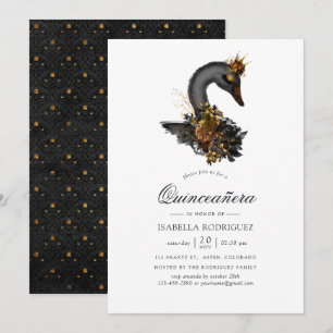 Black Swan Quinceañera Einladung