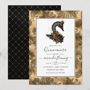 Black Swan Quinceañera Einladung