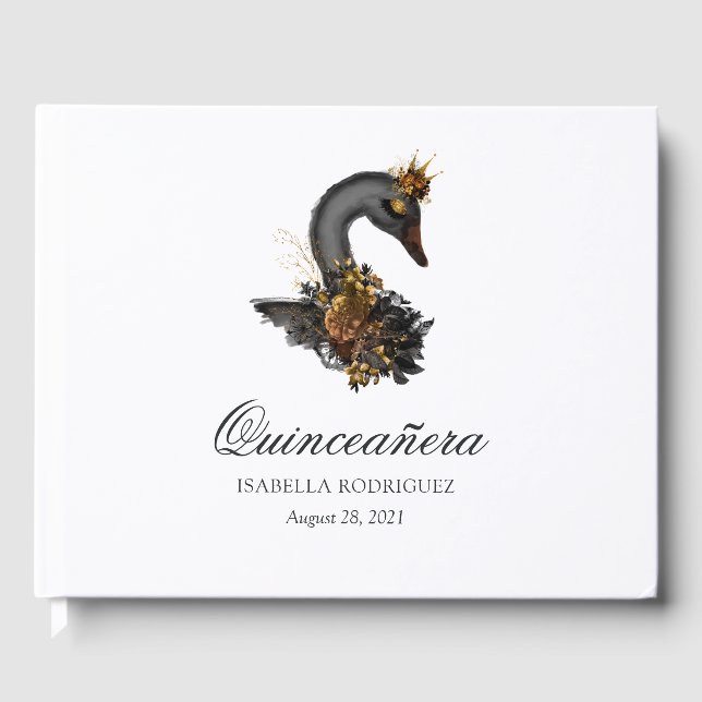 Black Swan Quinceañera Gästebuch (Vorderseite)