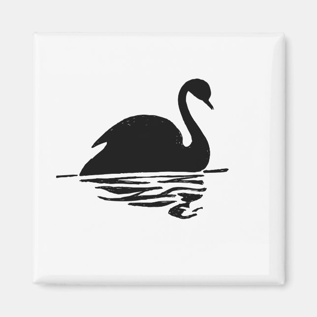 Black Swan Silhouette Magnet (Vorne)