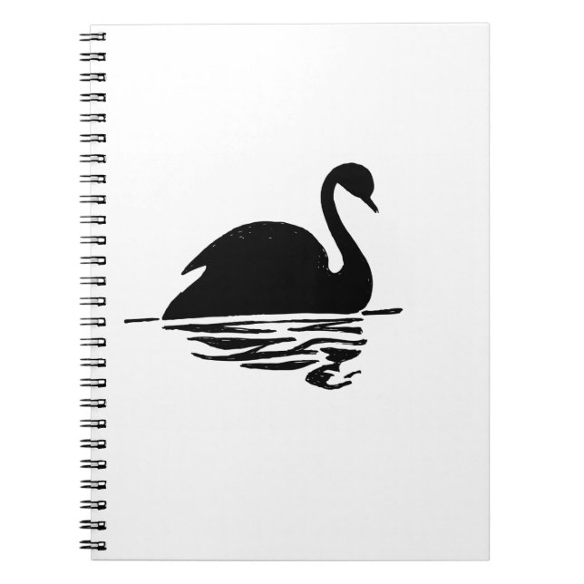 Black Swan Silhouette Notizblock (Vorderseite)