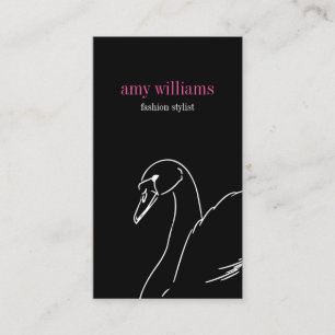 Black swan style beauty fashion elegant visit card visitenkarte