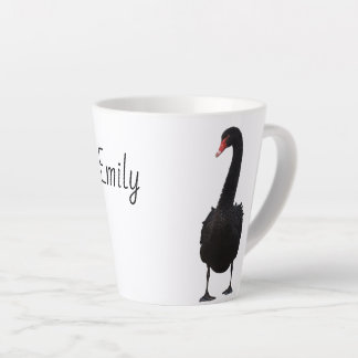 Black Swan Wildlife Art Personalisierter Name Tier Milchtasse
