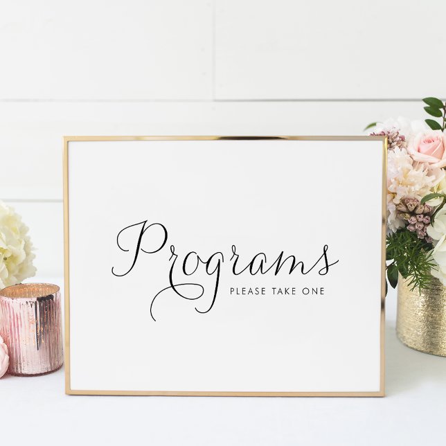 Black Sweet Calligraphy Weddingprogramme Poster (Von Creator hochgeladen)