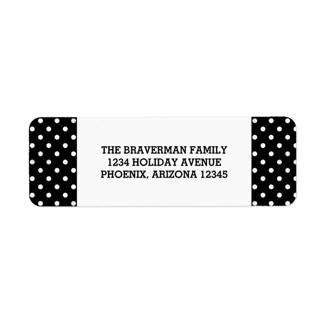 Black Sweet Polka Dot Holiday Address Labels (Vorne)