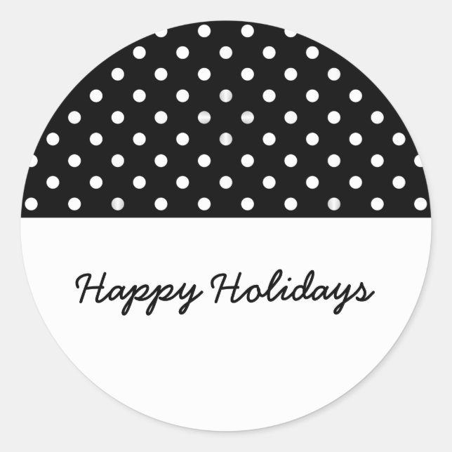 Black Sweet Polka Dot Holiday Stickers (Vorderseite)