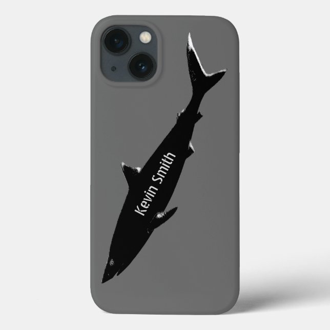 Black Swimming Shark Personalized Case-Mate iPhone Hülle (Rückseite)