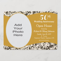 Black Swirl & Gold 50th Wedding Anniversary Foto