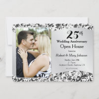 Black Swirl & Silver 25. Hochzeitstag