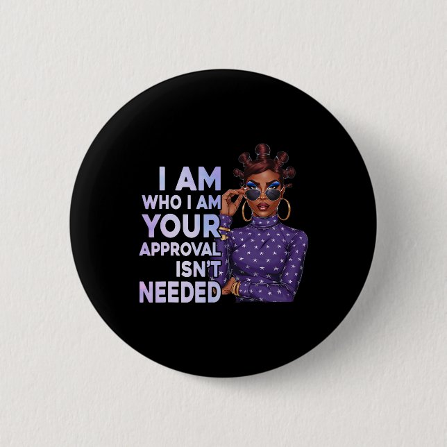 Black Sy Queen African American History Afro Ladie Button (Vorderseite)