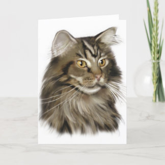 Black Tabby Maine Coon Cat Karte