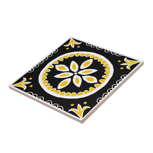 Black Talavera Tile Fliese (Seite)