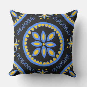 Black Talavera Tile Kissen