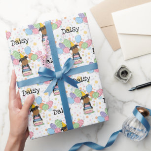 Black Tan Brussels Griffon Dog Birthday Party Geschenkpapier