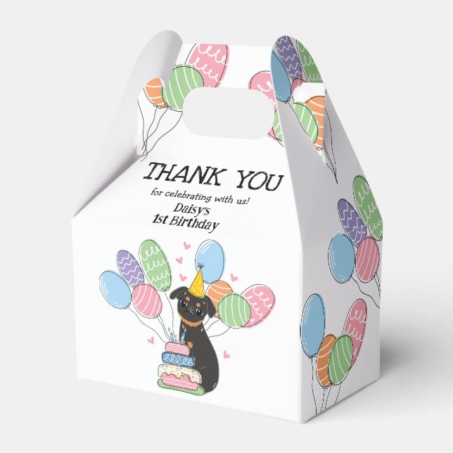 Black Tan Brussels Griffon Dog Birthday Party Geschenkschachtel (Vorderseite)