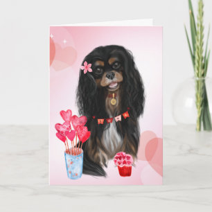 Black & Tan Cavalier Charles Spaniel Valentine Karte