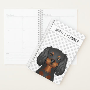 Black & Tan Cavalier King Charles Dog & Titel Planer