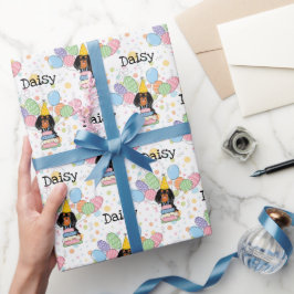 Black Tan Cavalier King Charles Spaniel Birthday Geschenkpapier