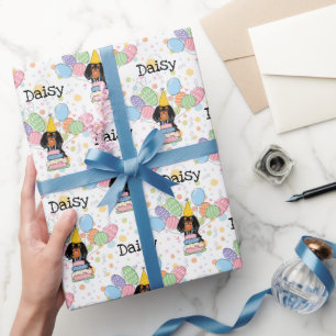 Black Tan Cavalier King Charles Spaniel Birthday Geschenkpapier